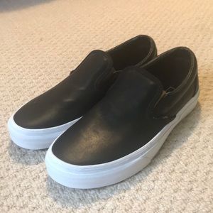 Black leather vans